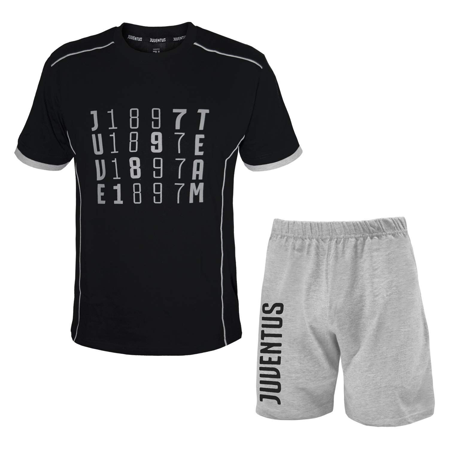 JUVENTUS. Pigiama Ragazzo Mezza Manica in Cotone Prodotto Ufficiale Juve Art. JU15076 (12 Anni, Nero)