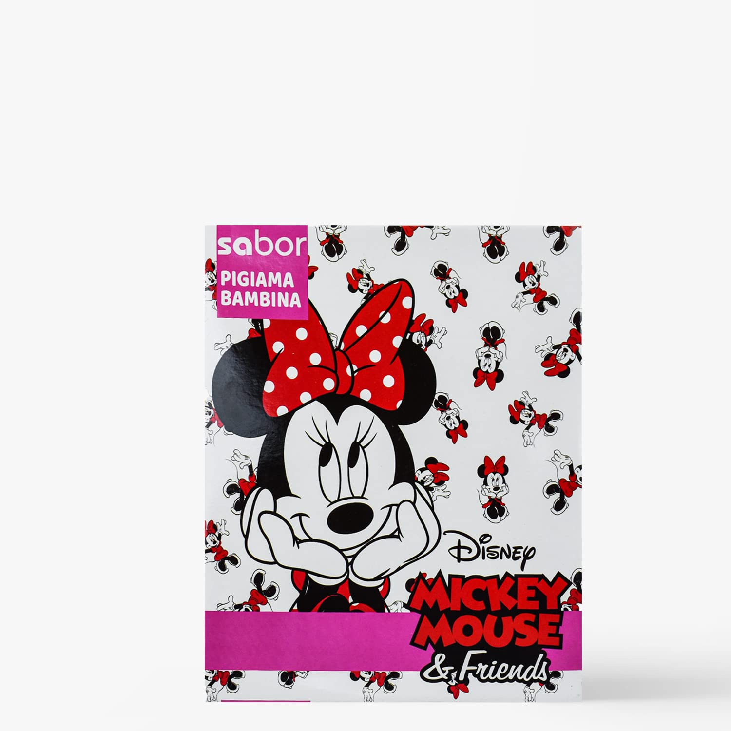 Sabor Disney Mickey Mouse Minnie TOPOLINA | Pigiama Lungo Bambina | Jersey di Cotone | Bianco O Rosa Chiaro (5 Anni, Rosa Chiaro