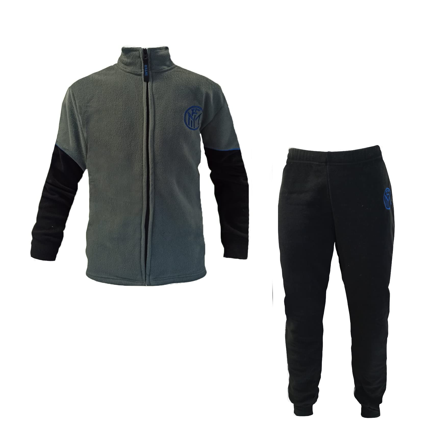 Pigiama in Pile Uomo Mezza Zip/Full Zip Inter Prodotto Ufficiale Art. IN14118 (Antracite, XXL)