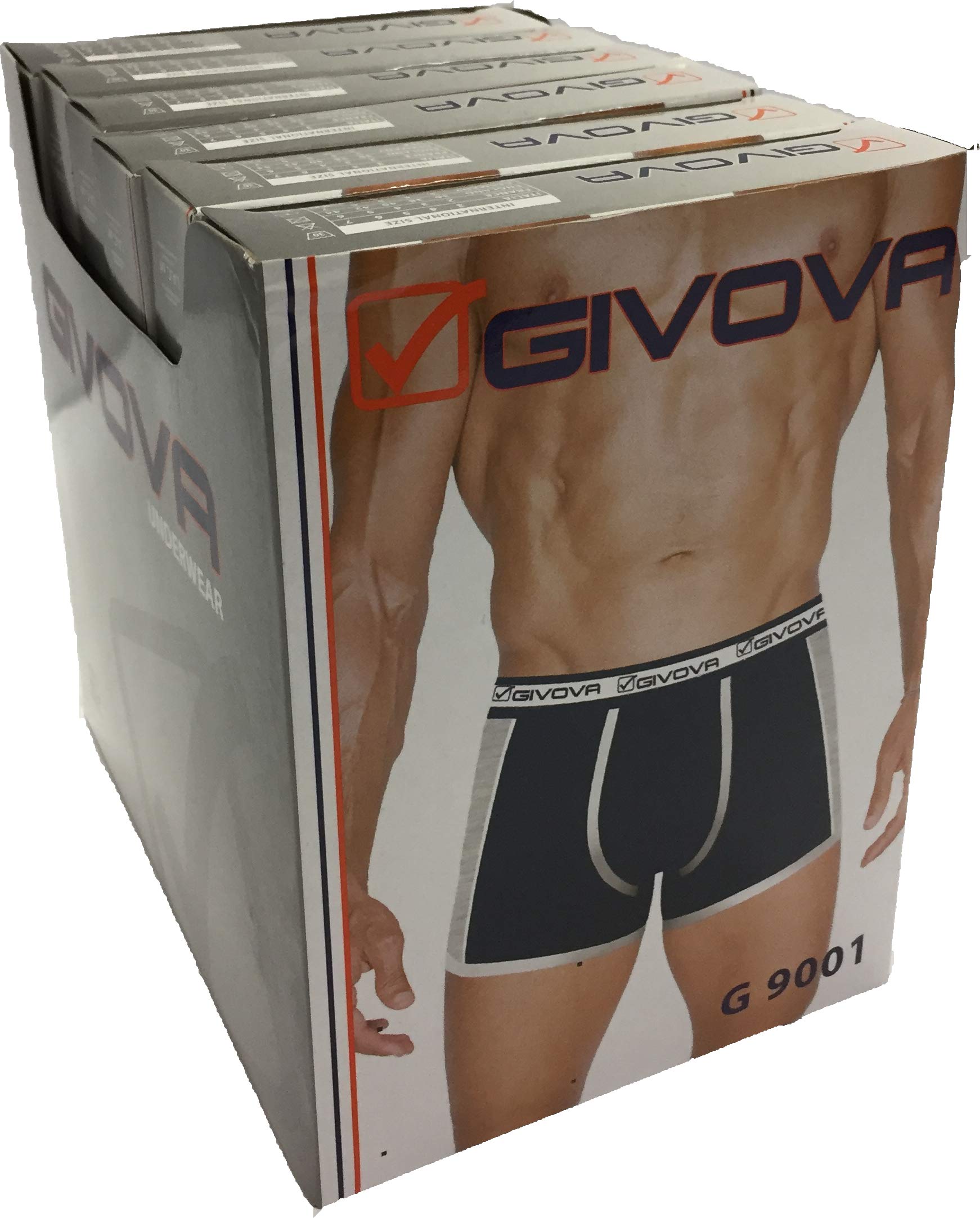 Pack 6 Paia Slip / Boxer Uomo GIVOVA Cotone Elasticizzato Assortito Art.G7/9001 ( 6 Paia Boxer Art.G9001 - 3 / S)