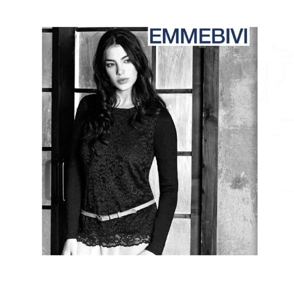 EMMEBIVI Top Donna Viscosa Elasticizzata sena manica Colori Nero Taglia M