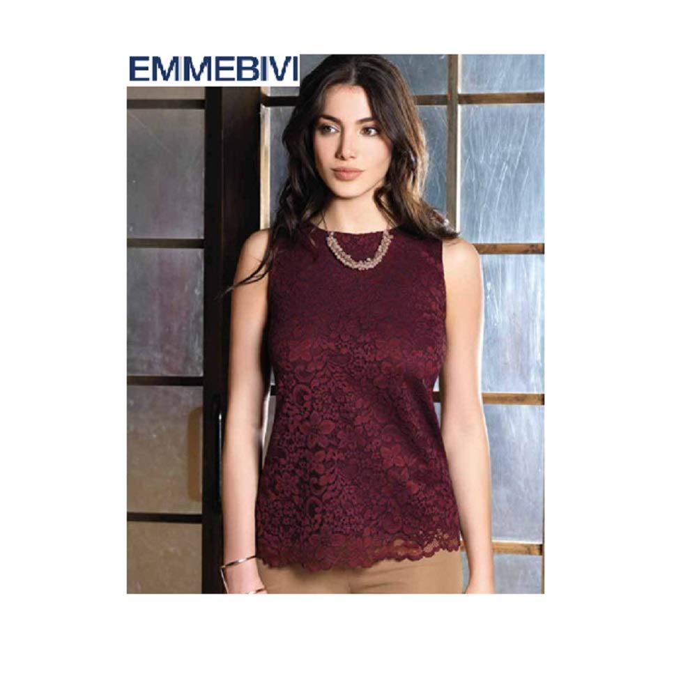 EMMEBIVI Top Donna Viscosa Elasticizzata sena manica Colori Nero Taglia M