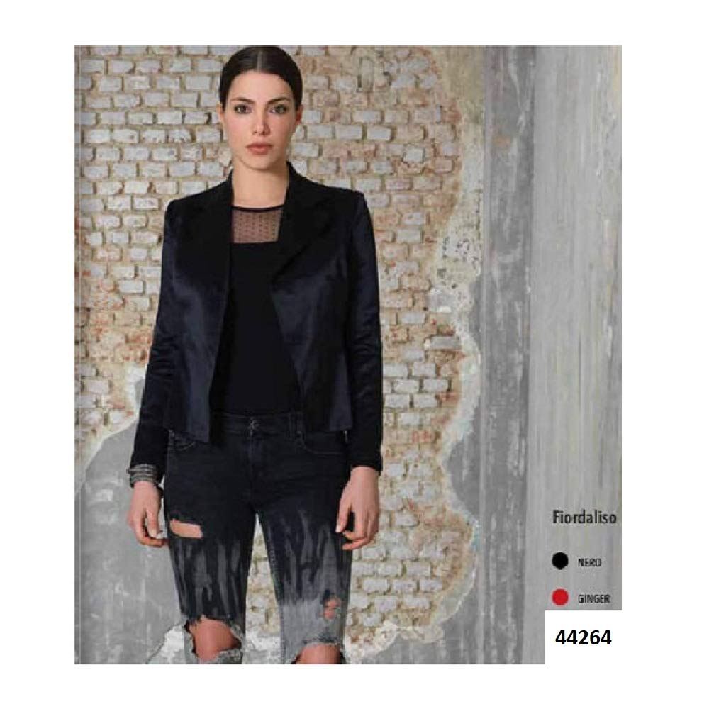 EMMEBIVI Maglie Donna in Viscosa e Velo Colore Nero Elegante collezione LOVE Colori Nero Taglia M