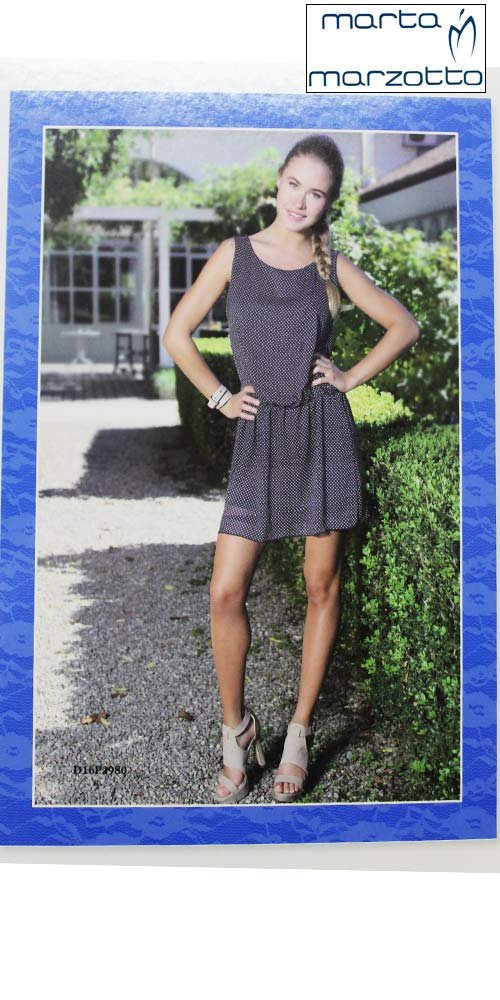 marta marzotto Vestito da donna corto abito vestitino bianco e blu Colori Blu/Bianco Taglia 4 S/L