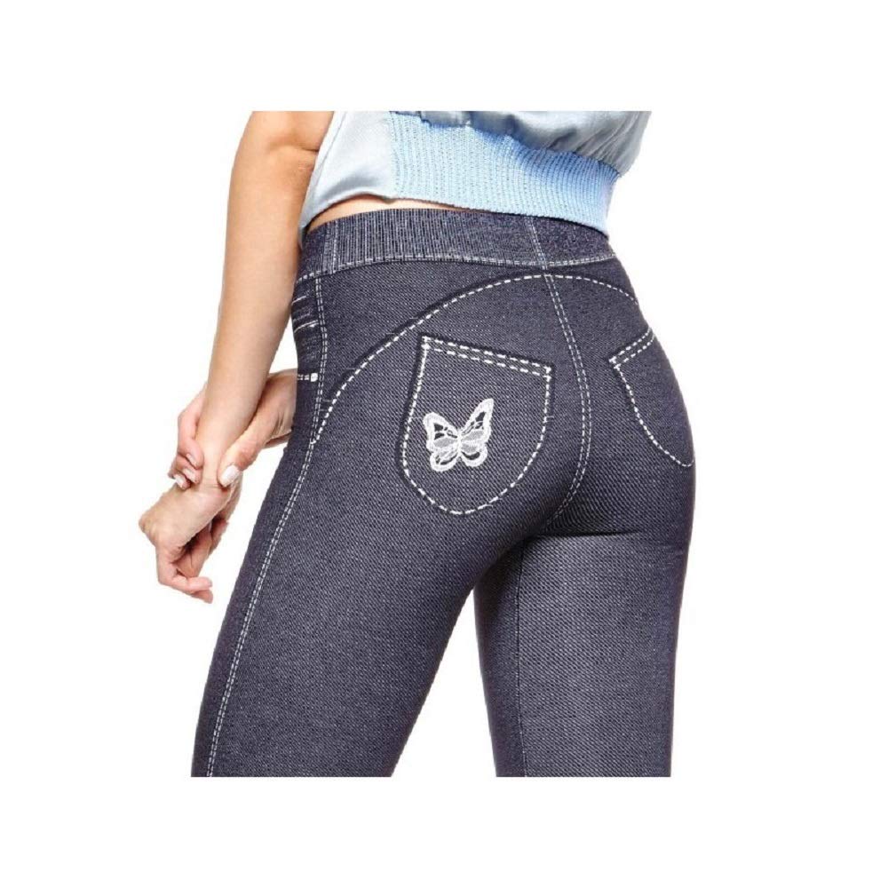 POMPEA Leggings Slim Jeans Silhouette Push Up colore Blu Medio Paula Colori BLU MEDIO Taglia L