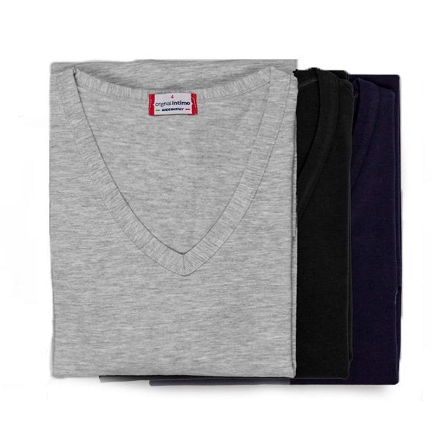 Maglia Uomo maniche Corte Cotone Modal Vari Colori Confezione 3 PEZZI A501 Colori Grigio Taglia 5