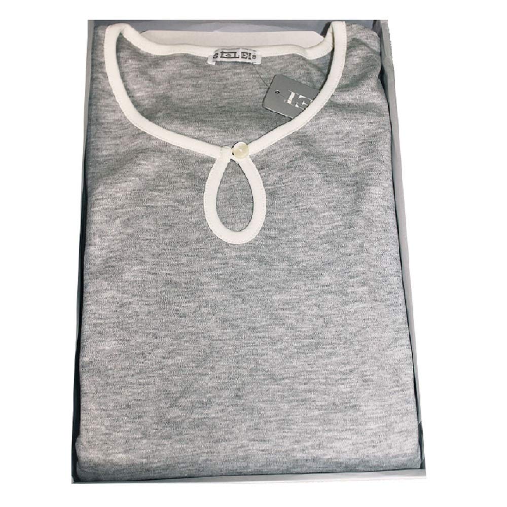 Pigiama Donna serafino con pizzo variante unica e Tg. varie Colori Grigio Taglia 48