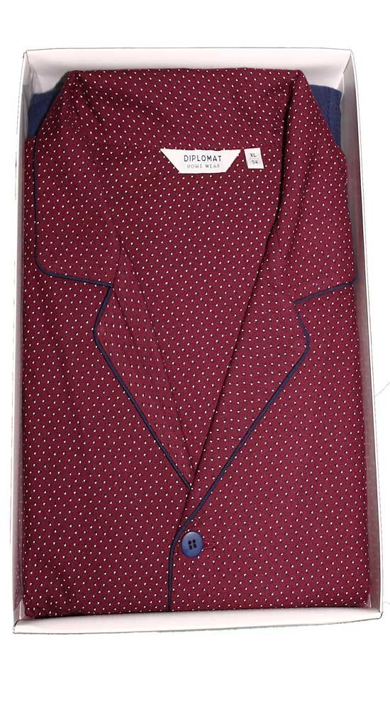 Diplomat Pigiama Uomo Classico 100100 Caldo Cotone Bordeaux Tg.varie Art.WO270 Colori Bordeaux Taglia 60