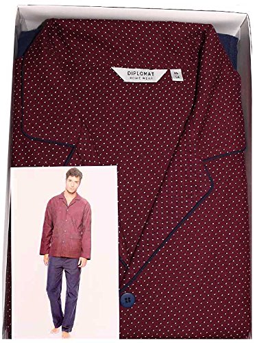 Diplomat Pigiama Uomo Classico 100100 Caldo Cotone Bordeaux Tg.varie Art.WO270 Colori Bordeaux Taglia 56