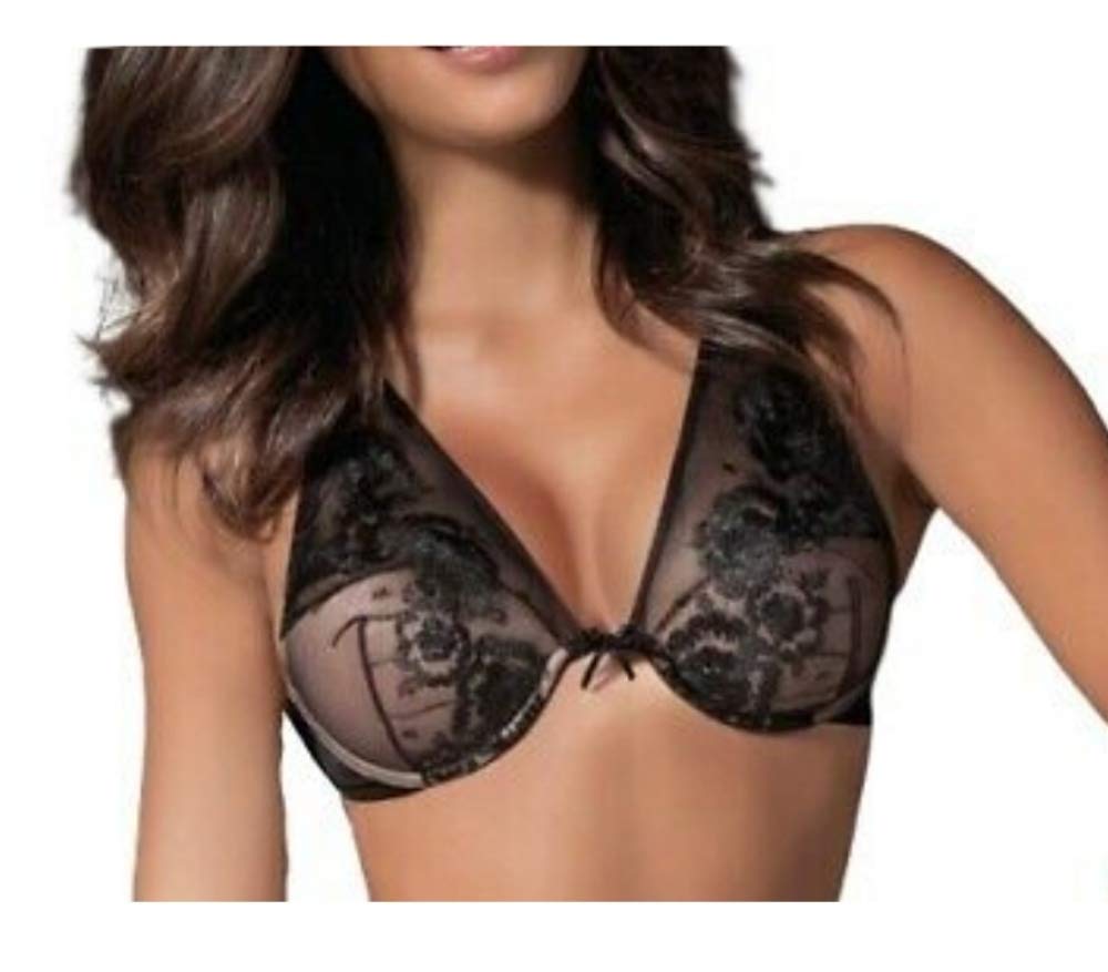 Reggiseno Basic Fascia Imbottita Balconcino Love and Bra Modello Tiziana (4, Nero)