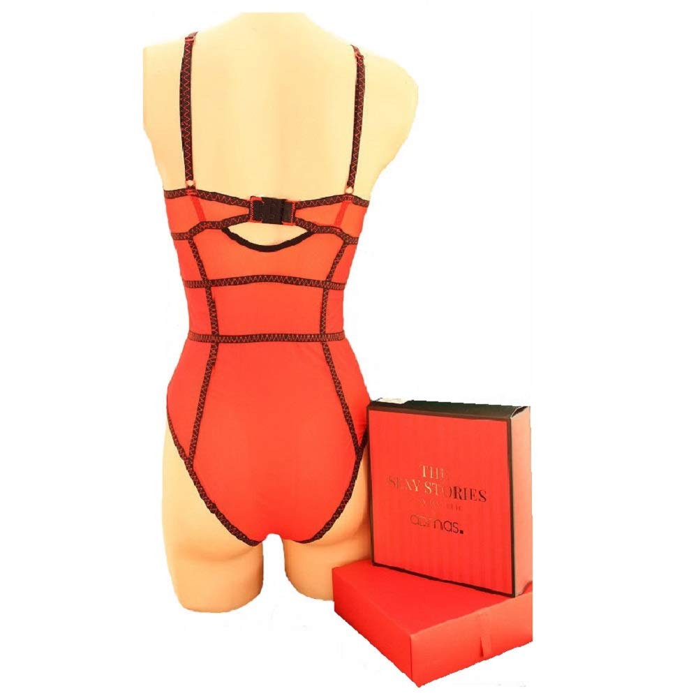 Sexy Body con strisce ad elastico e velo regalo San Valentino AADMAS43041 Colori Nero Taglia S