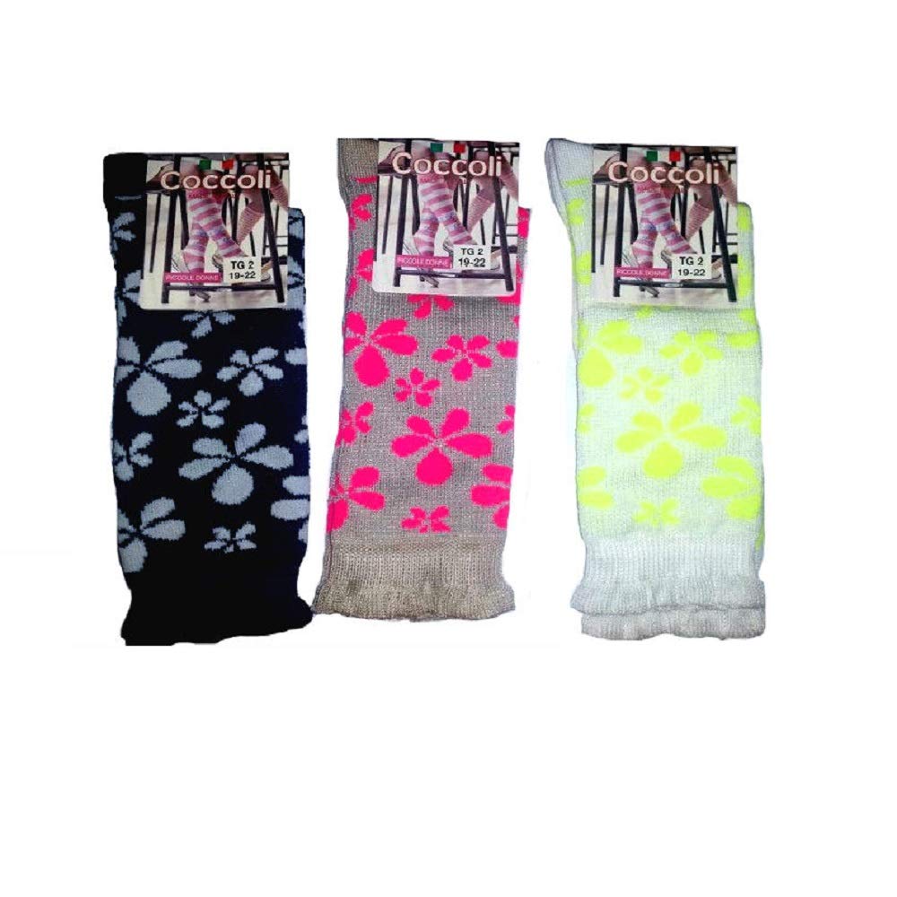 Calzini alti Bambina Cotone elasticizzato decorati ACOCCOBL0242 Colori Confezione Mista Taglia 8