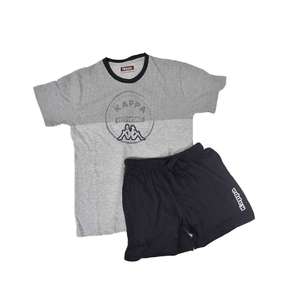 Kappa Pigiama Ragazzo T-Shirt MManica Pantaloncino Bicolore AKAPPAKMS18038Y Colori Grigio Taglia 12a