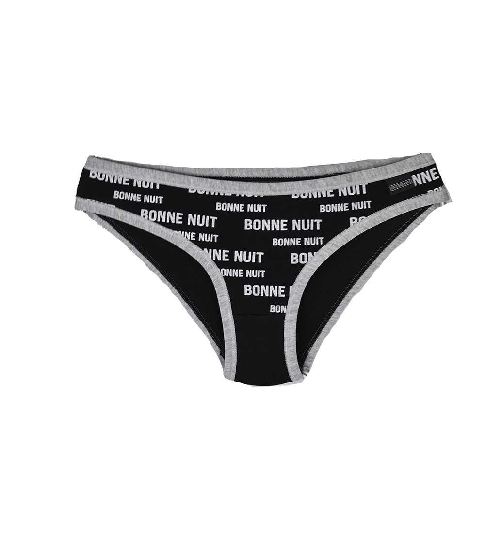 INTIMAMI Completino Donna Corpetto Slip Fantasia Frasi AINTIMID212BS Colori Nero Taglia L