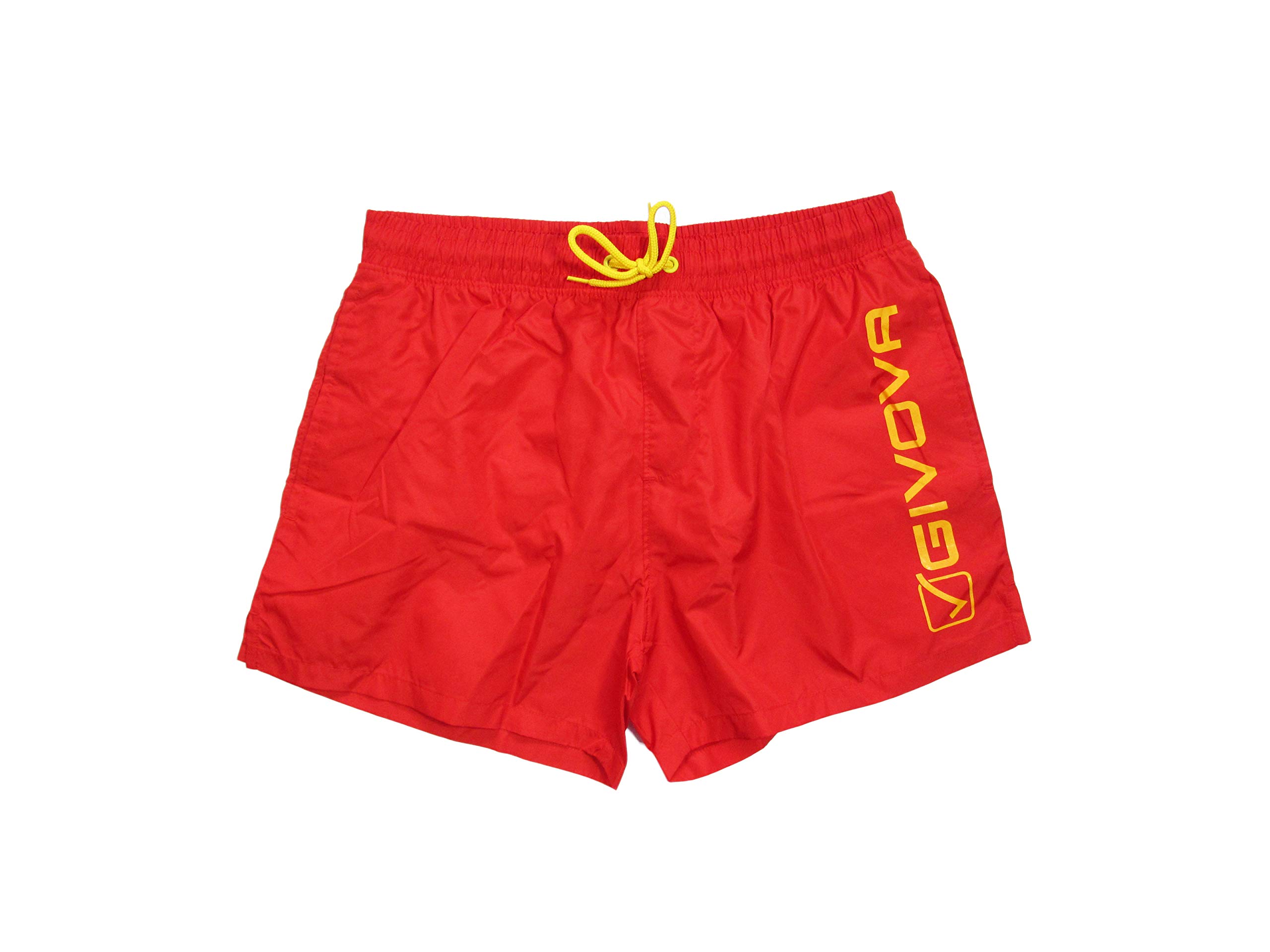 Givova Costume da Bagno Uomo Boxer Bermuda Mare in Nylon, Tinta Unita Colori Fluo - 4551V (XL, Rosso)
