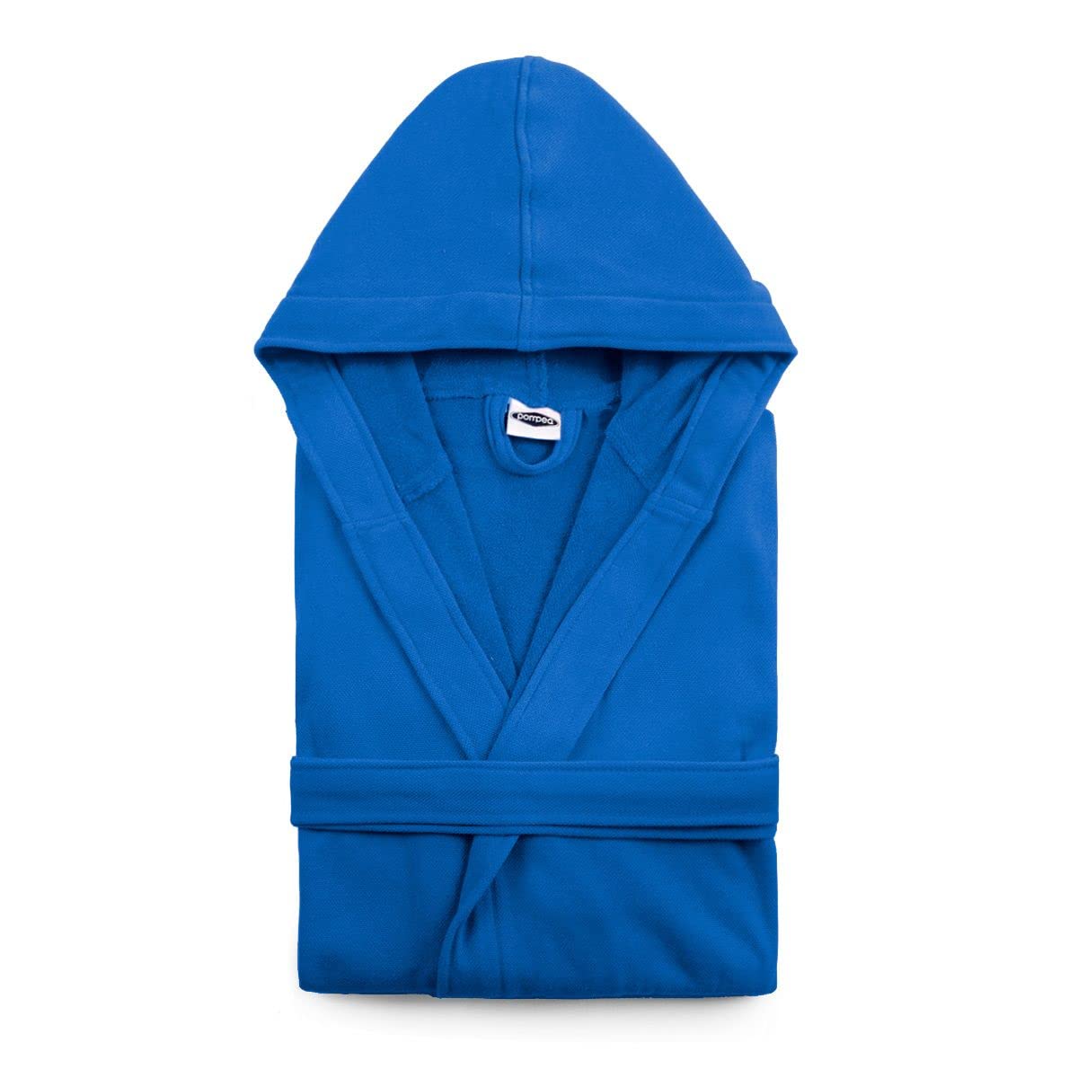 Novia Pompea accappatoio Uomo Donna con cappuccio Microspugna (jersey) (L/XL, Blu)
