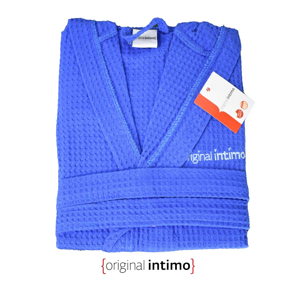 ACCAPPATOIO UOMO DONNA ORIGINAL INTIMO,A NIDO DAPE CON CINTURA E CAPPUCCIO Colori Grigio Taglia M