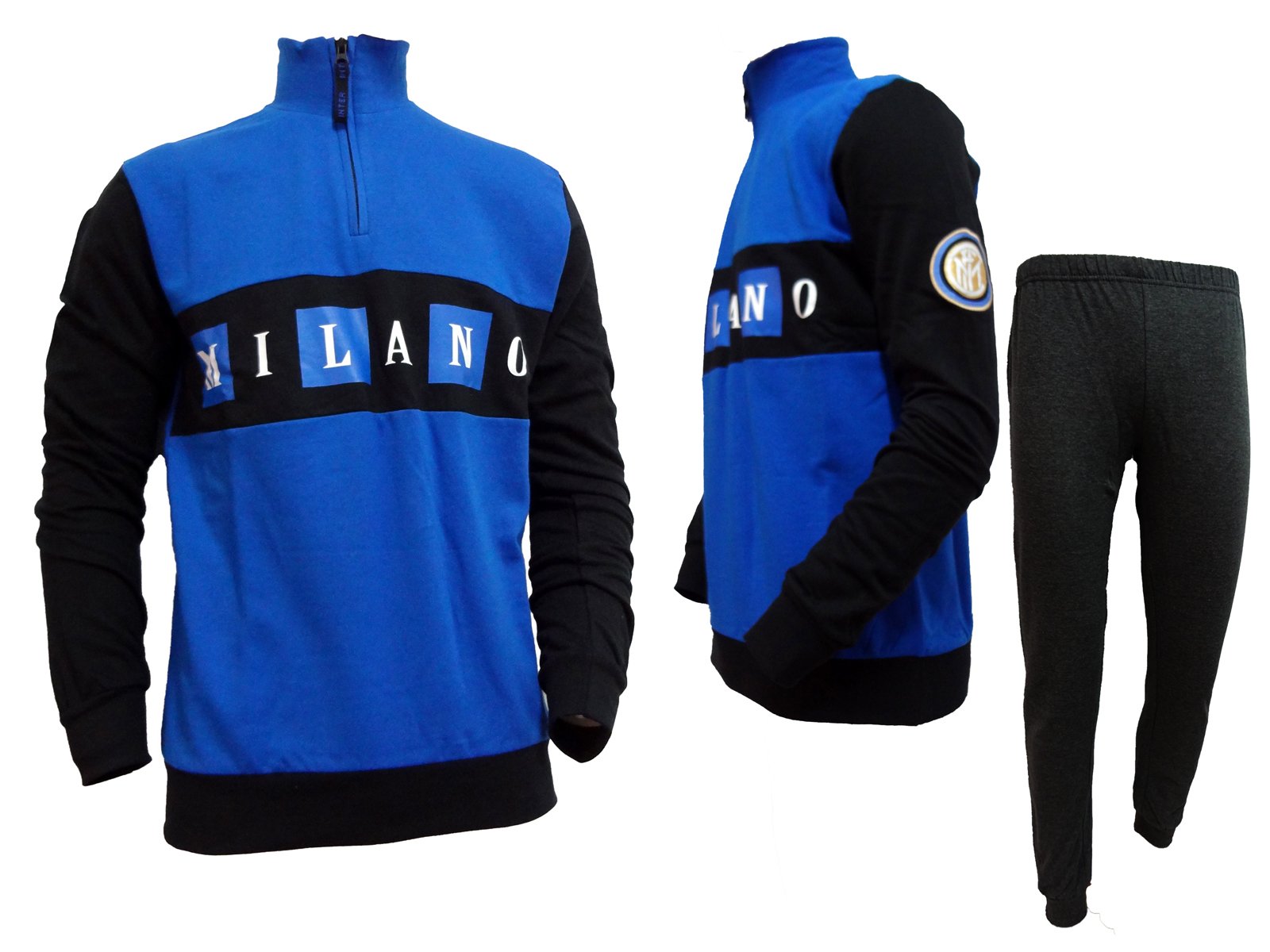 pigiama tuta ragazzo lungo in felpa cotone INTER prodotto ufficiale juve art. IN15062 (12 anni, royal)