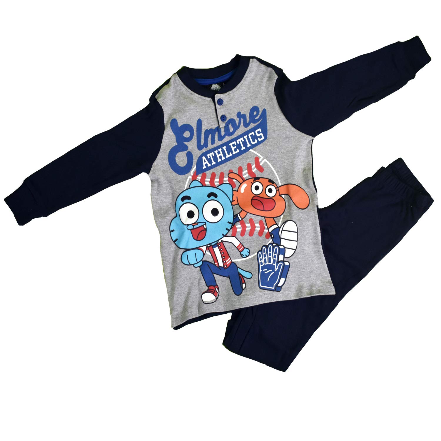 PIGIAMA BAMBINO CALDO COTONE DEL PERSONAGGIO GUMBALL Colori Grigio Melange Taglia 5