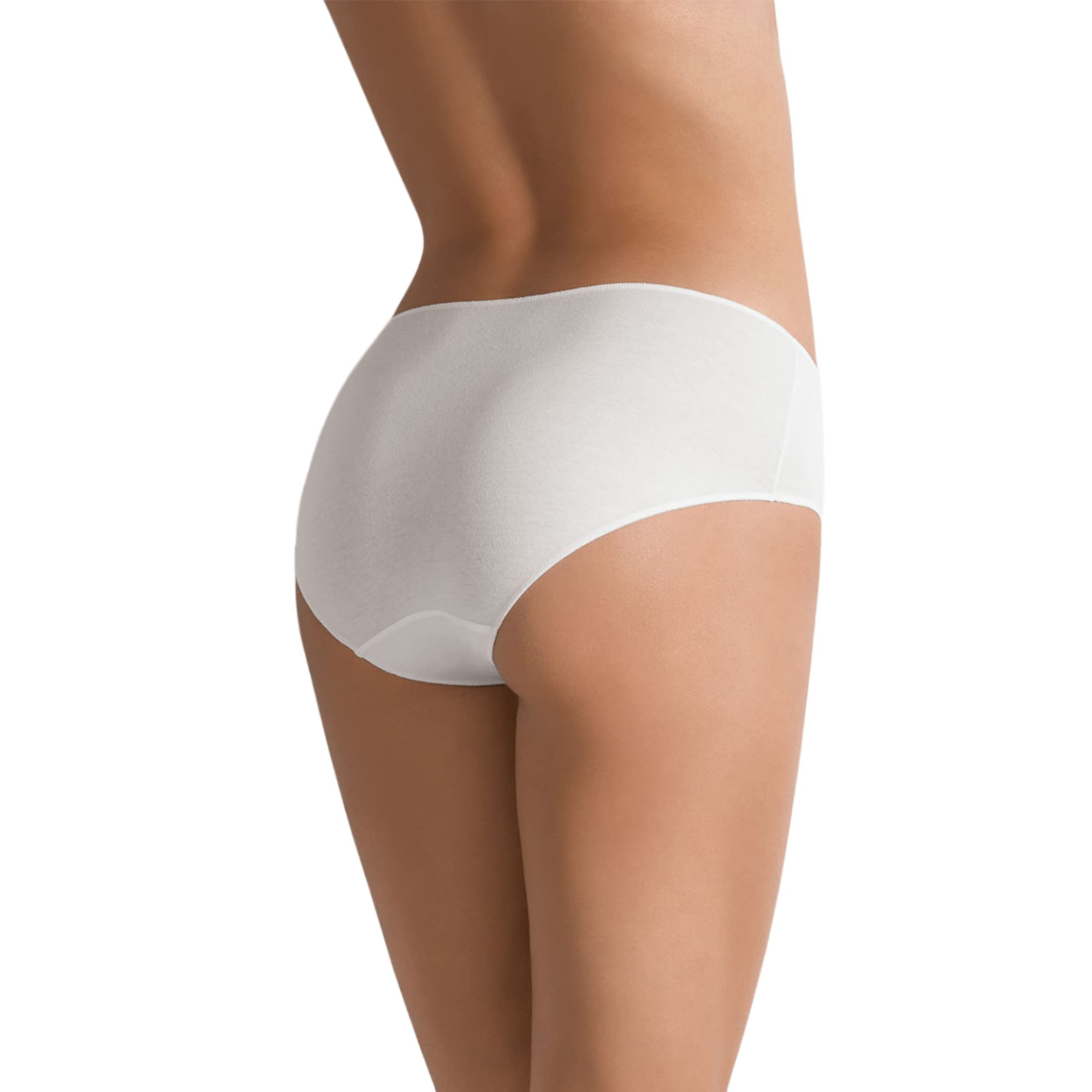 CotonellaArt. 3488K3, 3 Slip Donna Modello Midi in Morbido Cotone, Intimo Donna, Colori Bianco/Nero.
