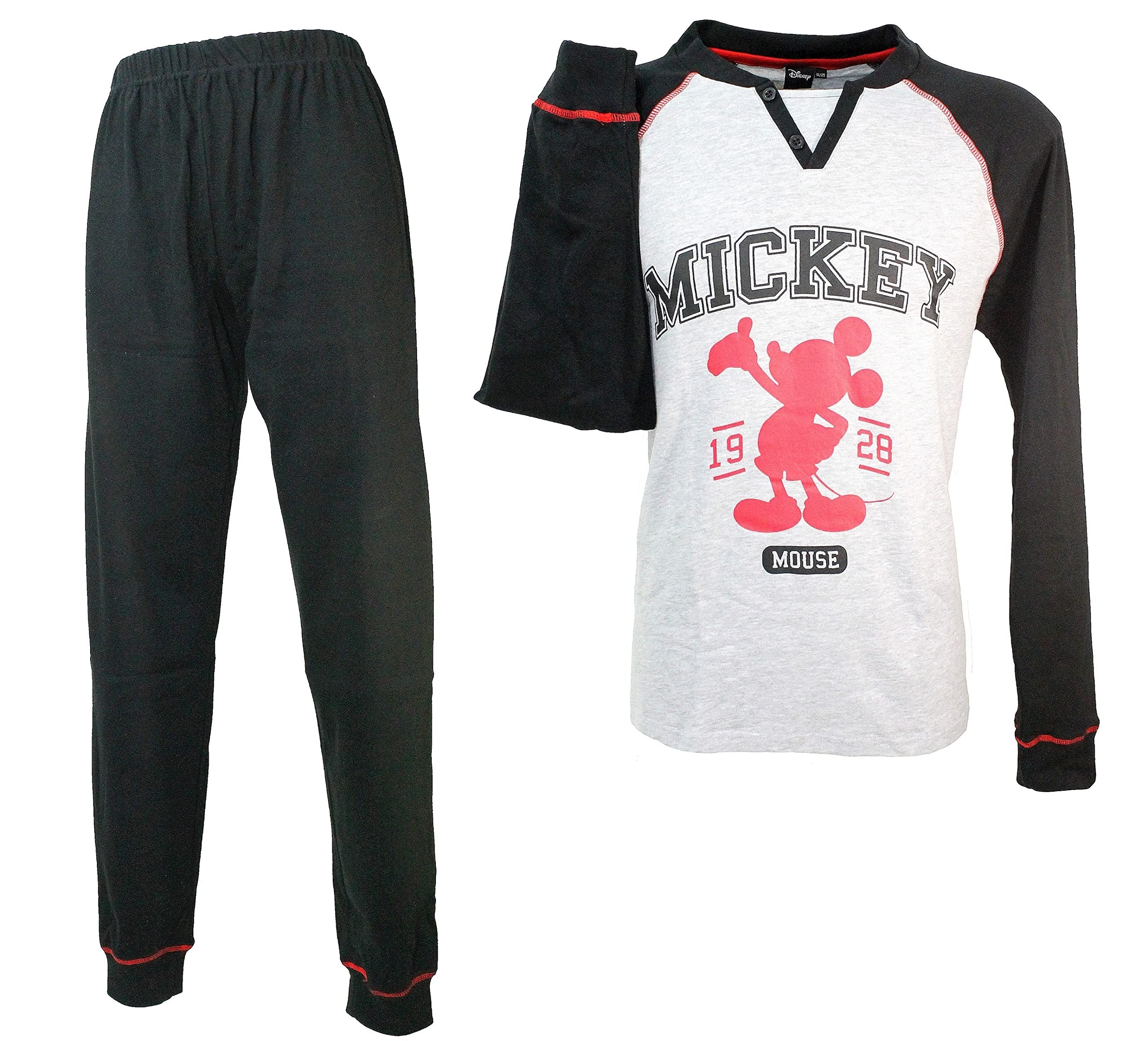 Pigiama Homewear Disney Mickey Prodotto Ufficiale Cotone Interlock Art.14100 (Grigio Medio - M / 48)