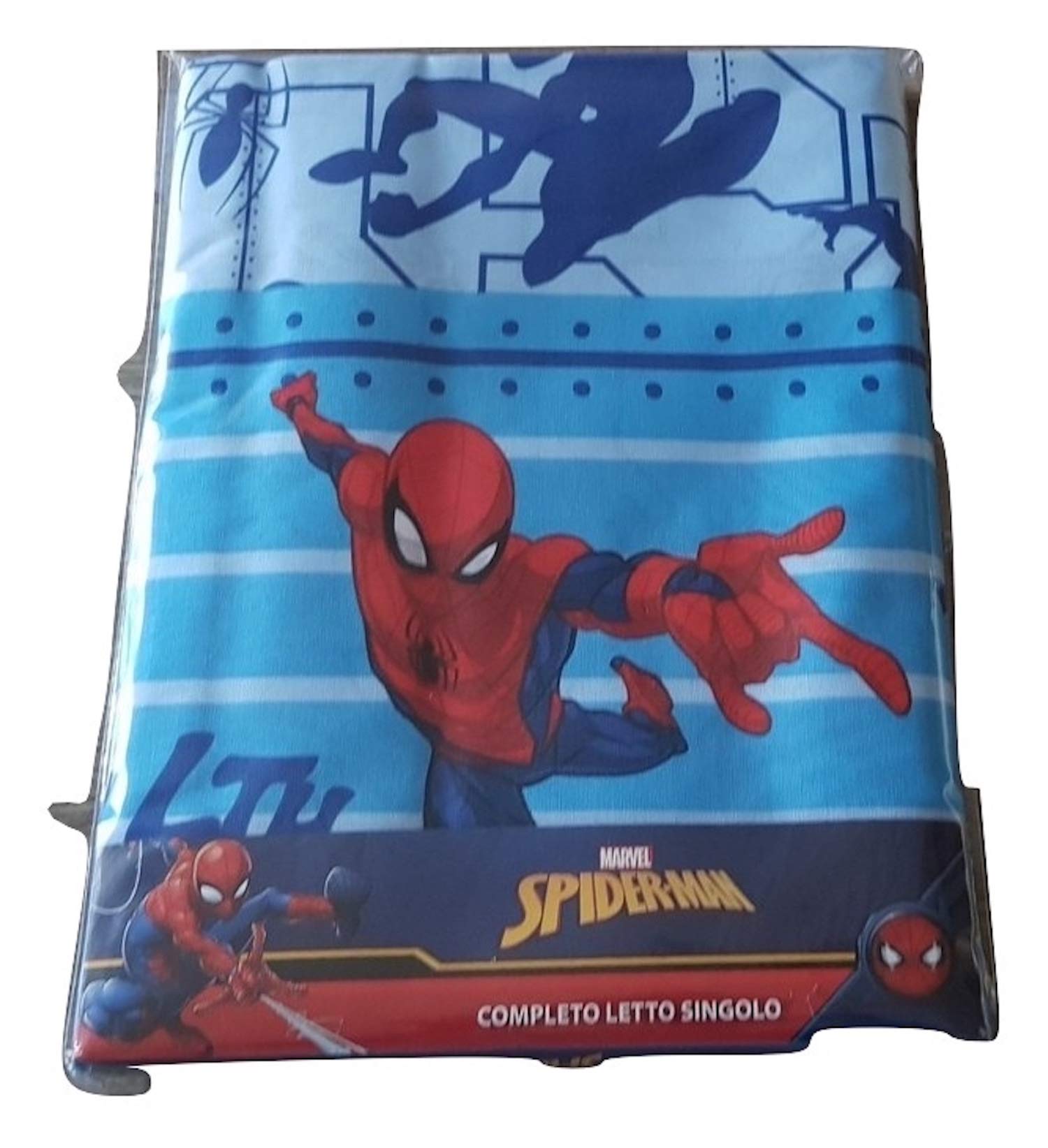 Spiderman Completo Letto 3 pz Lenzuolo sopra+sotto+Federa 100% Cotone