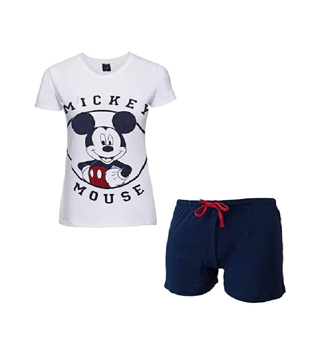 Pigiama Donna Corto Mezza Manica in Cotone Jersey Disney Art. 6278 (XL, Blu)