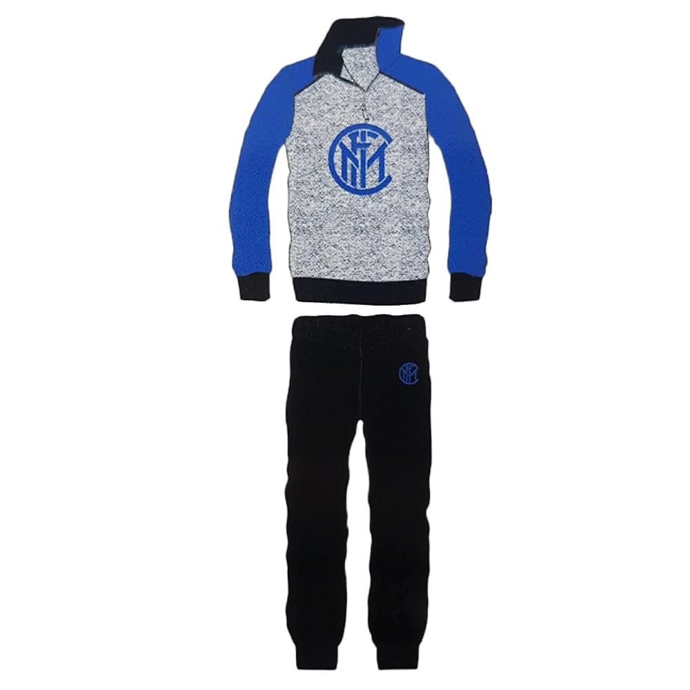 Inter Pigiama Ragazzo Tuta in 100% Cotone Felpato in Due Colori. Prodotto Ufficiale (Art.15116) (10 Anni, Grigio Melange)