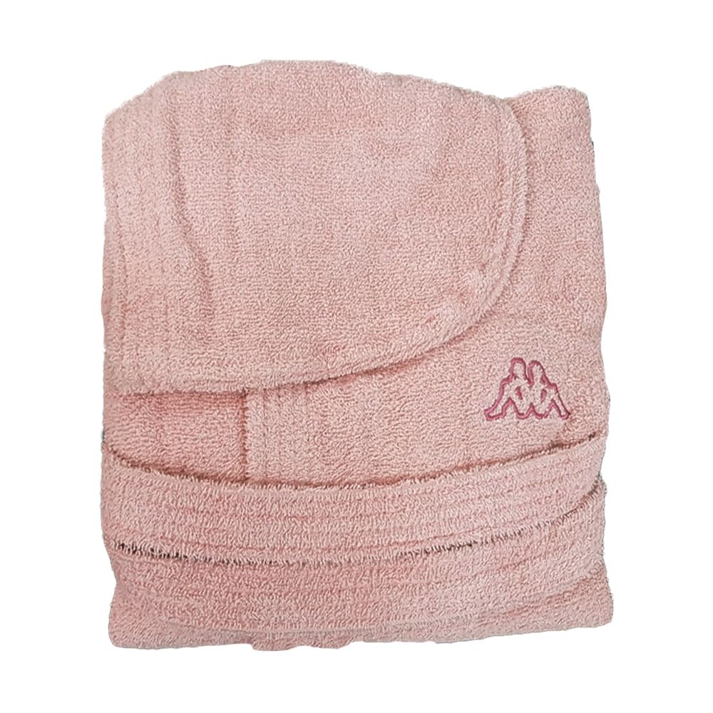 Kappa Accappatoio con Cappuccio Unisex in 100% Cotone di Spugna (M, Rosa)