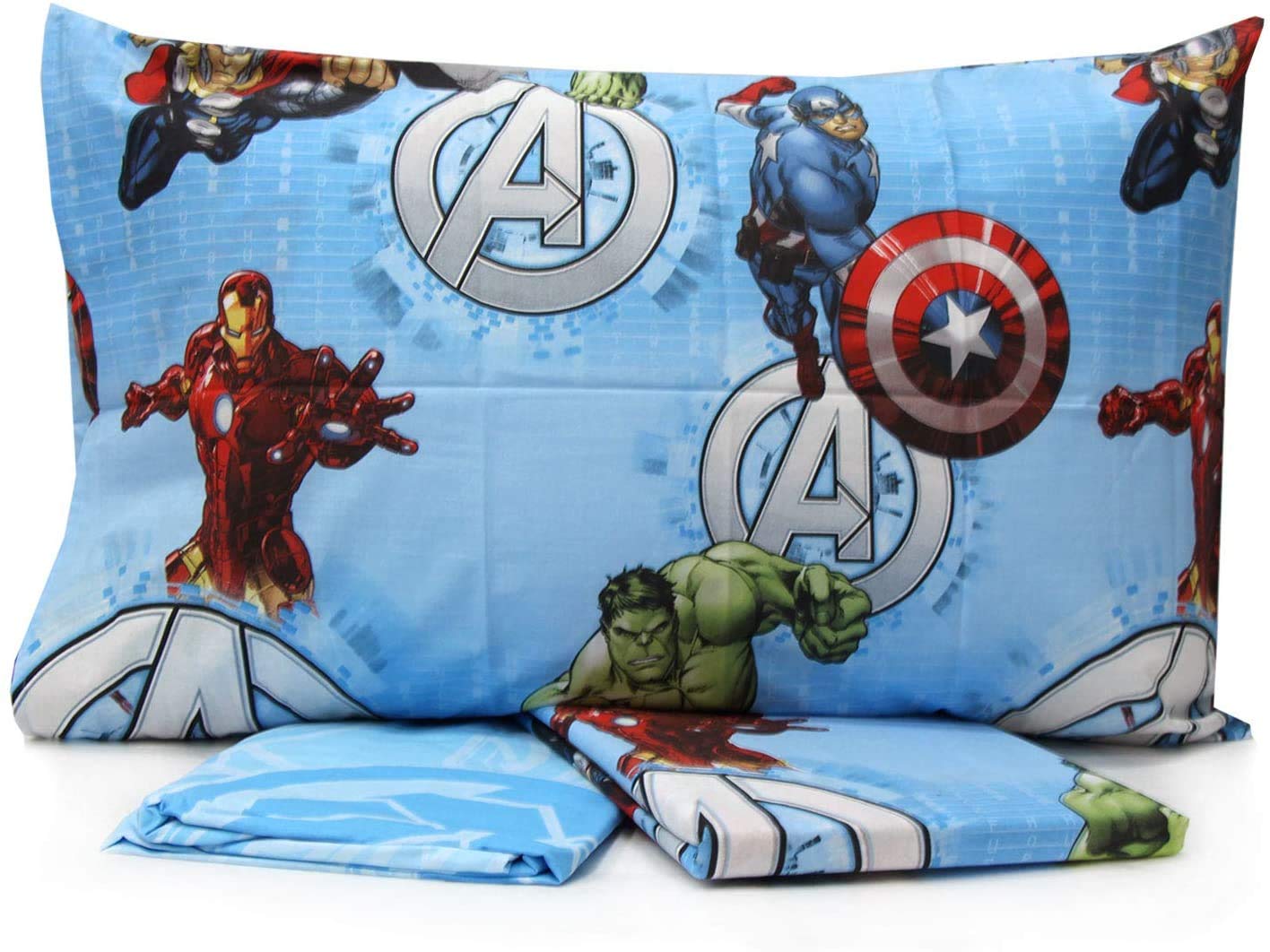 Personaggi Completo Letto Una Piazza Singolo Cotone sopra sotto Federa Avengers Originale - Singolo