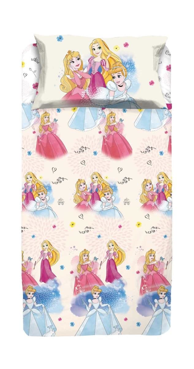 hermet Princess / Completo Lenzuolo Singolo / 1 Piazza / 100% Cotone / Disney / Prodotto Ufficiale