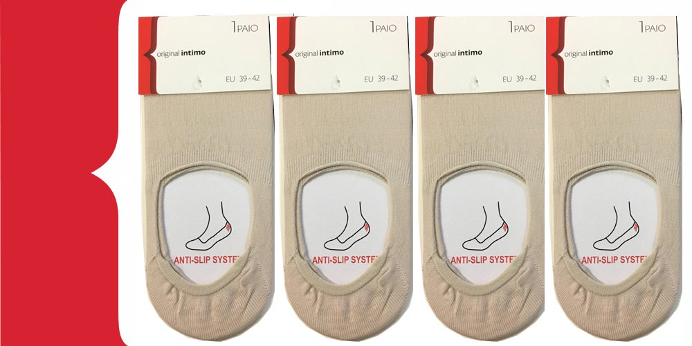 OriginalIntimo Salvacalze Sotto piede Antiscivolo Unisex Cotone Confezione 3Paia Colori Beige Taglia 43-46 EU