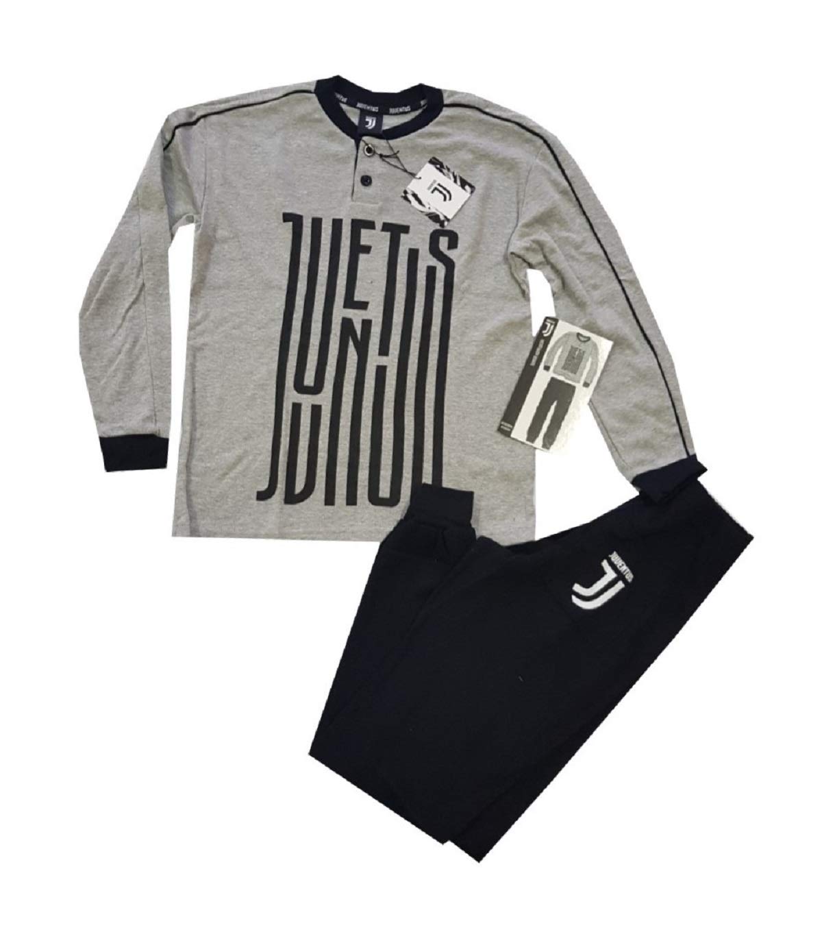 menitashop Tuta Pigiama Felpa Juve in Caldo Cotone Bambino Ragazzo Prodotto Ufficiale (B2JU15086 Grigio Melange, 10 Anni)