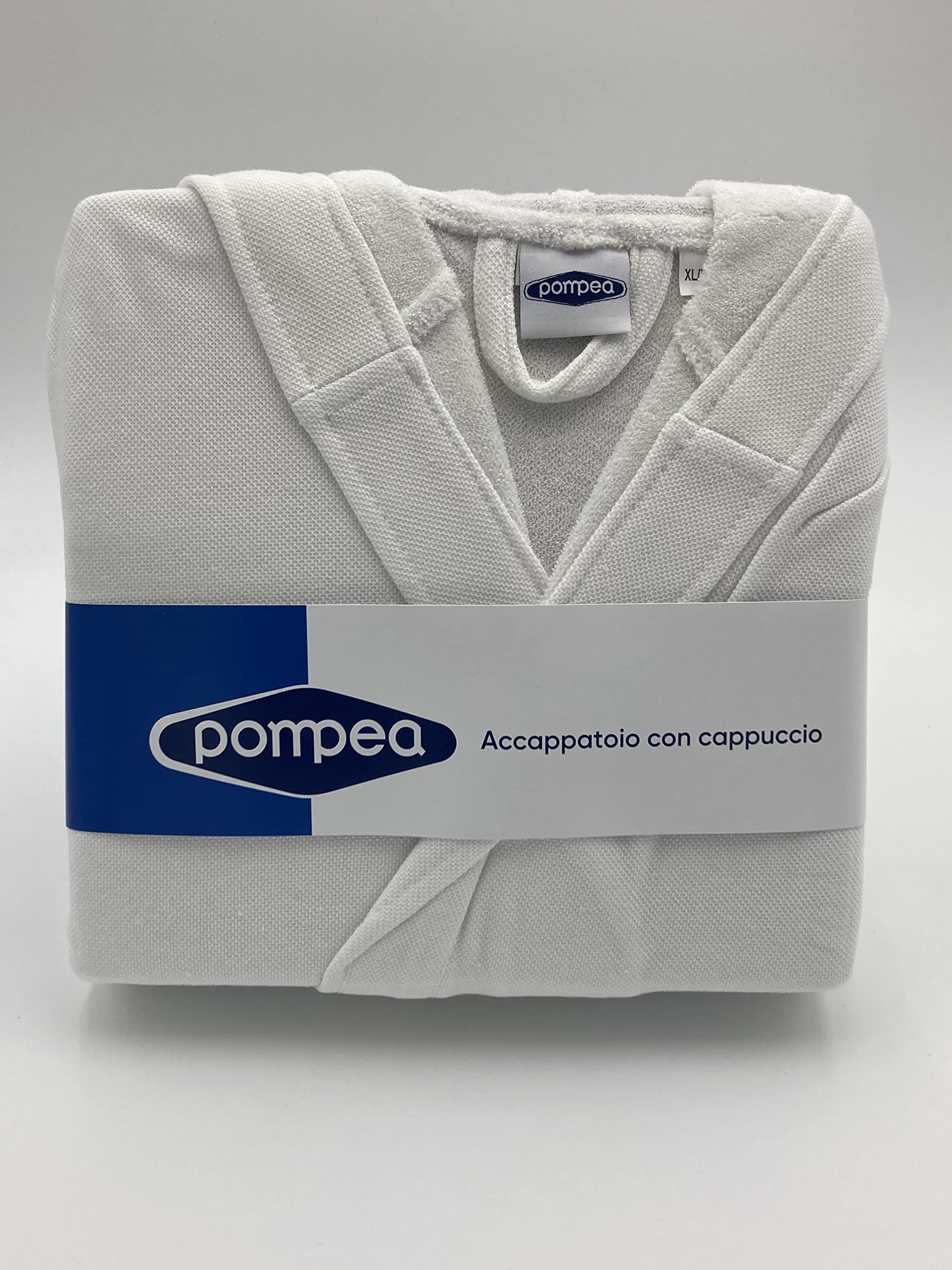 Novia Pompea accappatoio Uomo Donna con cappuccio Microspugna (jersey) (S/M, Bianco)