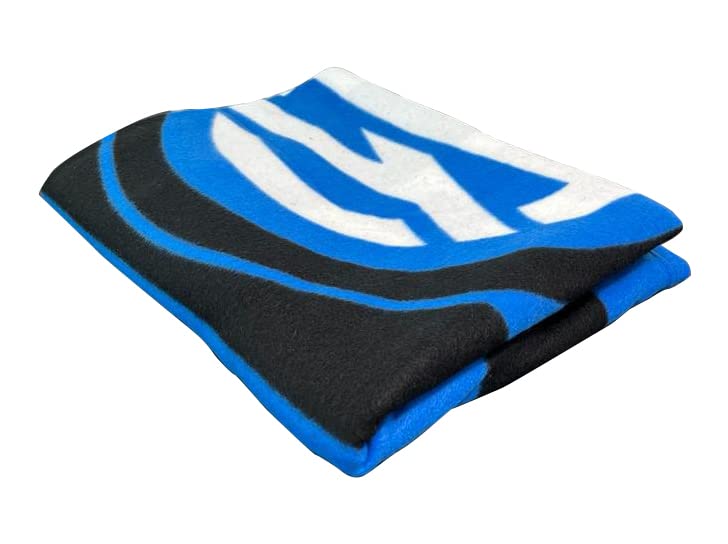 Inter | Coperta Plaid In Pile | 120x150 | Nero/Azzurro | Prodotto Ufficiale