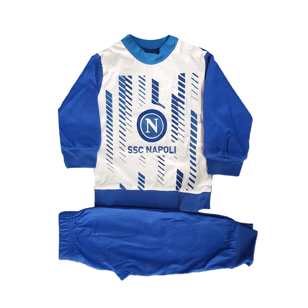 ORIGINAL INTIMO SSC Napoli Pigiama Lungo Bambino in 100% Cotone Prodotto Ufficiale Squadra Calcio (36 Mesi, Royal)