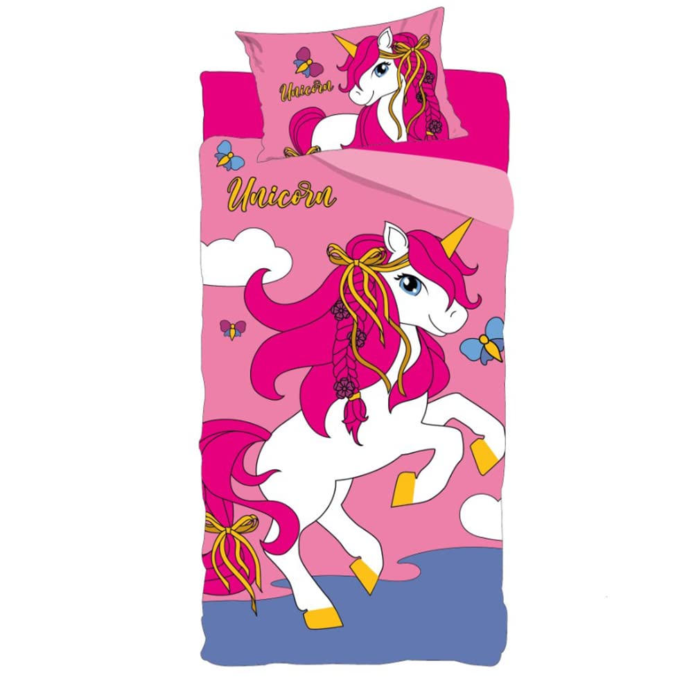 Bing/Unicorno set lenzuola singole 100% cotone (Singolo, Unicorno)