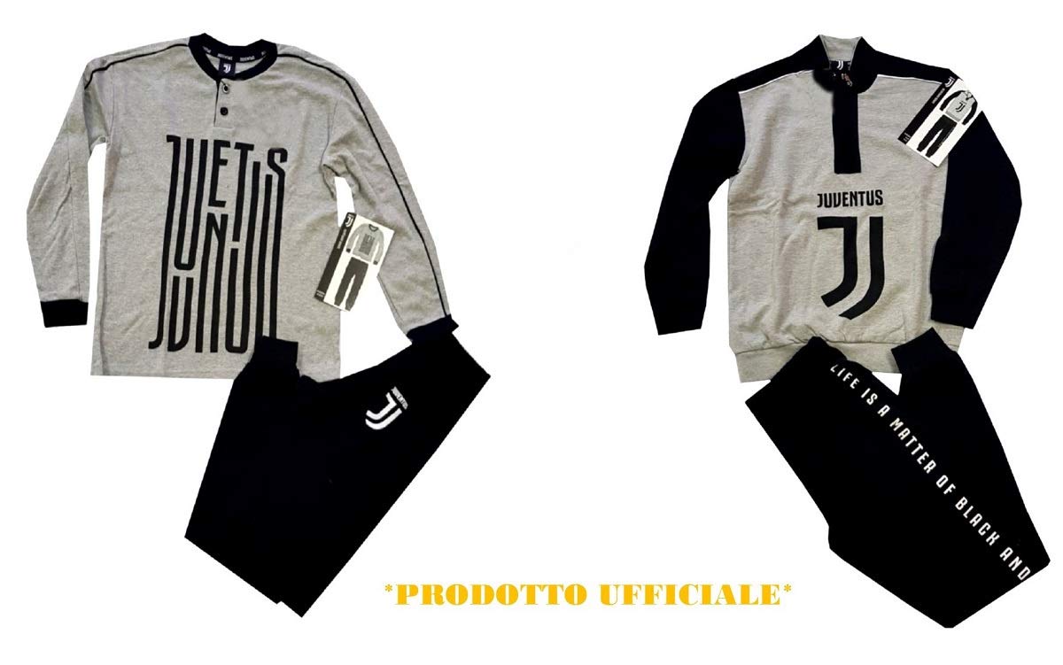 menitashop Tuta Pigiama Felpa Juve in Caldo Cotone Bambino Ragazzo Prodotto Ufficiale (B2JU15086 Antracite, 14 Anni)