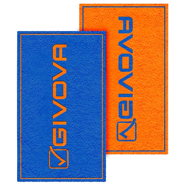 GIVOVA TELO MARE DOUBLE FACE 80 * 165 AZZURRO/ARANCIO FLUO Tg. UNICA