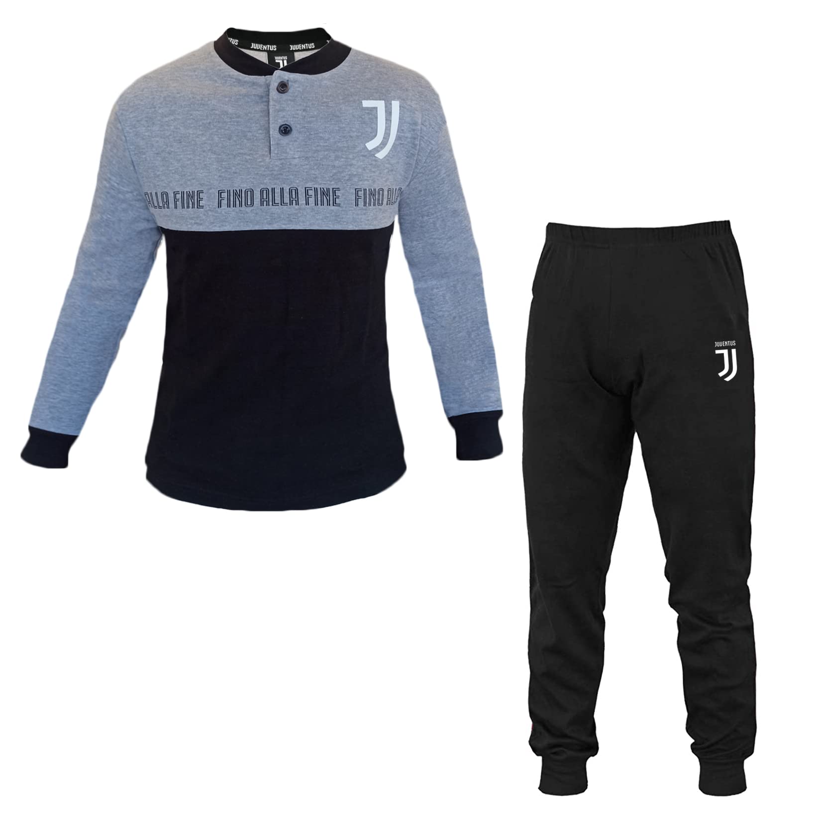 Pigiama Uomo in Caldo Cotone Prodotto Ufficiale Art. JU14115 (XXL, Grigio)