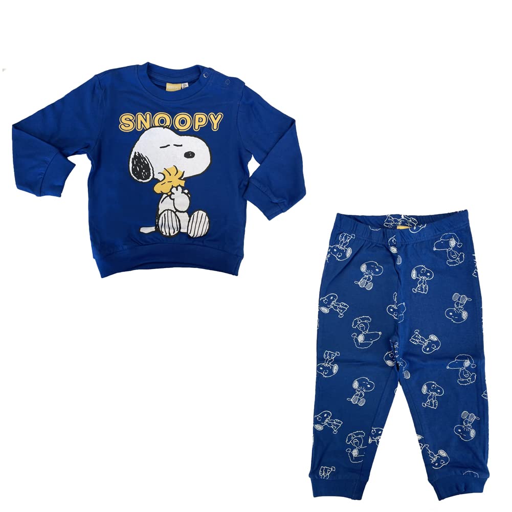 Pigiama Lungo Neonato in Cotone Snoopy Art. 8934 (Royal, 18 Mesi)