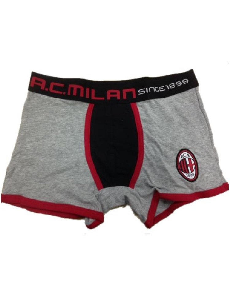Mutande Boxer Ragazzo AC Milan Abbigliamento Intimo Calcio *20984-14 Anni-Grigio