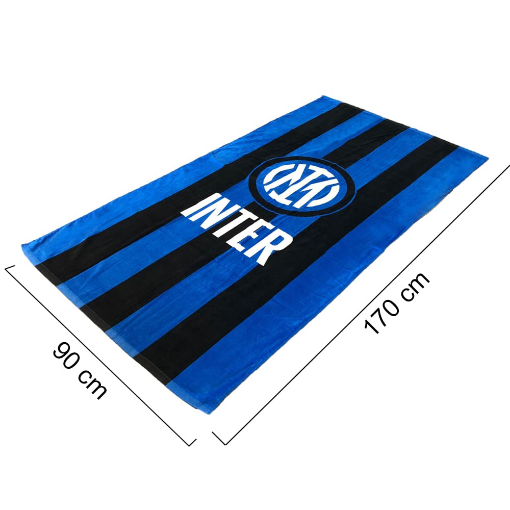 Inter Telo Mare in Spugna, 90X170, Logo Inter, 100% Cotone, Prodotto ufficiale, Grafica Nerazzurra