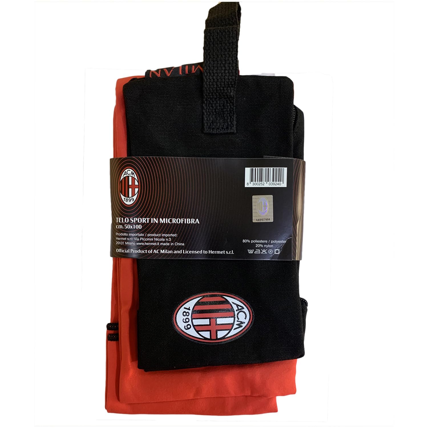 Milan 89411502110 Telo Sport e Beauty, Microfibra, Rosso, 15x25x3 cm
