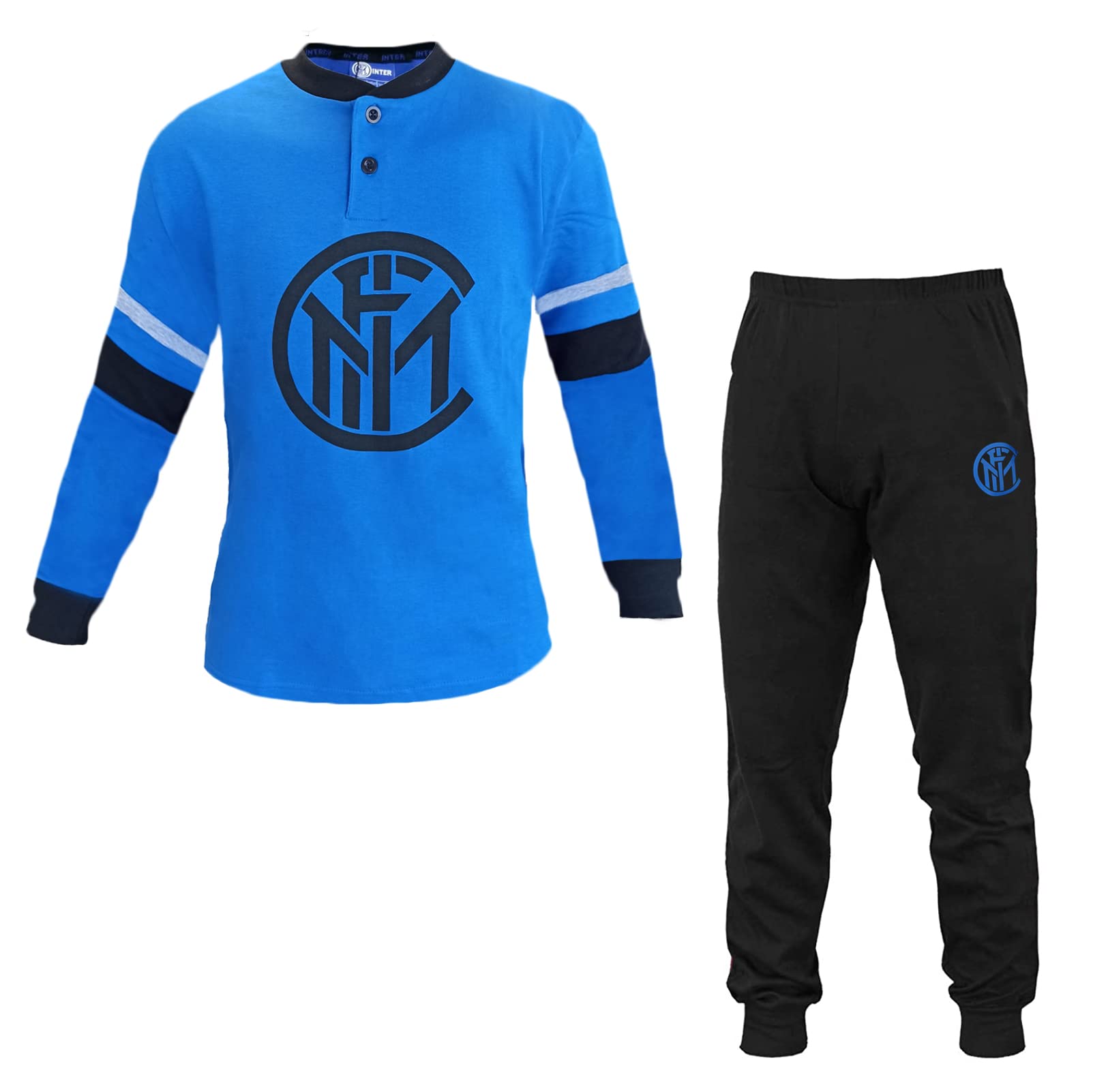 pigiama ragazzo lungo in caldo cotone INTER prodotto ufficiale art. IN15115 (16 anni, royal)