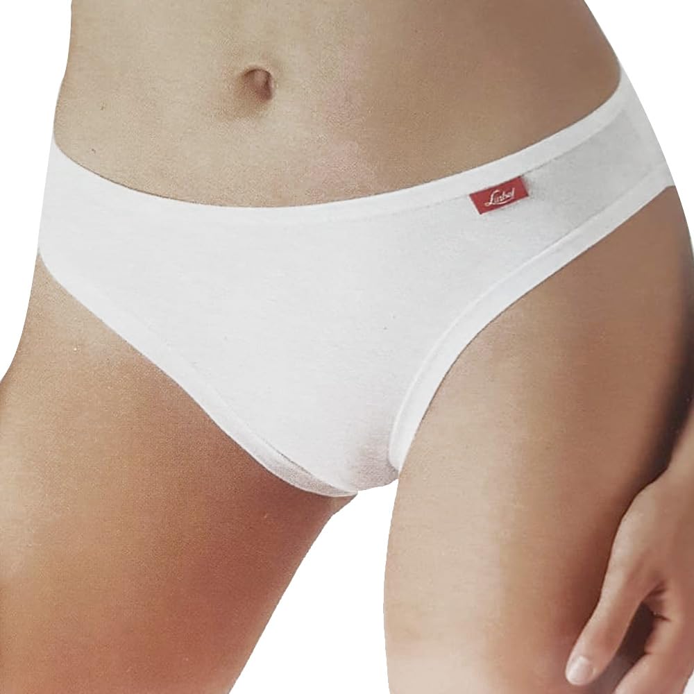 Liabel 6 Slip Donna Minii in Cotone bielastico Art. L1500 (4/M, Bianco)