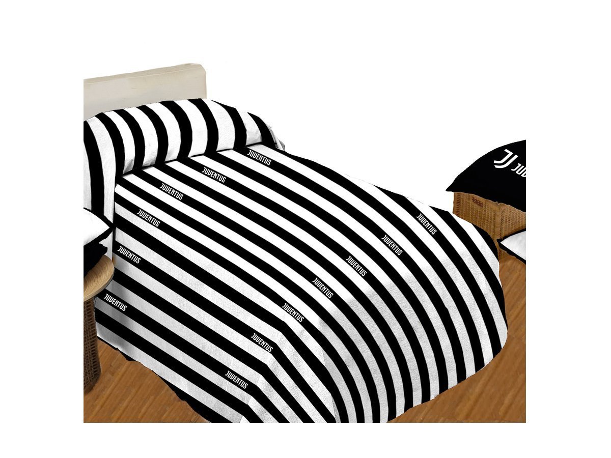 JUVENTUS 9638519S001 Copriletto, 100% Cotone, Bianco/Nero, 38x28x2 cm