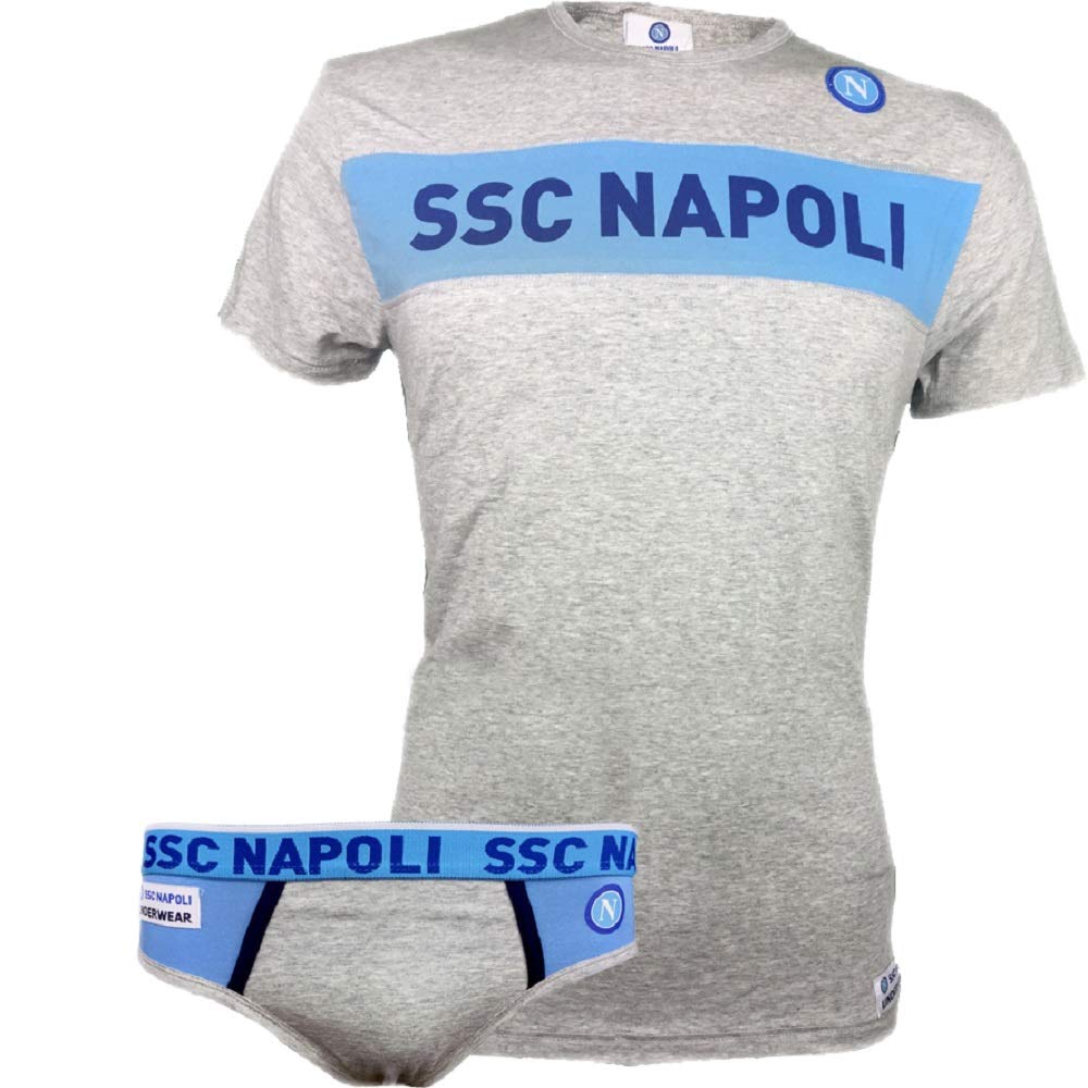 COORDINATO MAGLIA E SLIP BOY SSC NAPOLI (15/16 ANNI, GRIGIO)