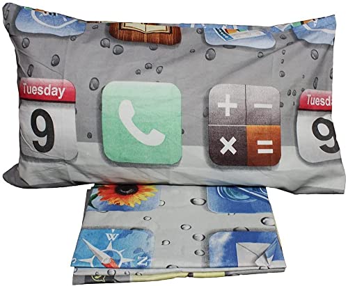 Irge COMPLETO LETTO SINGOLO, STAMPA IPHONE, IN COTONE