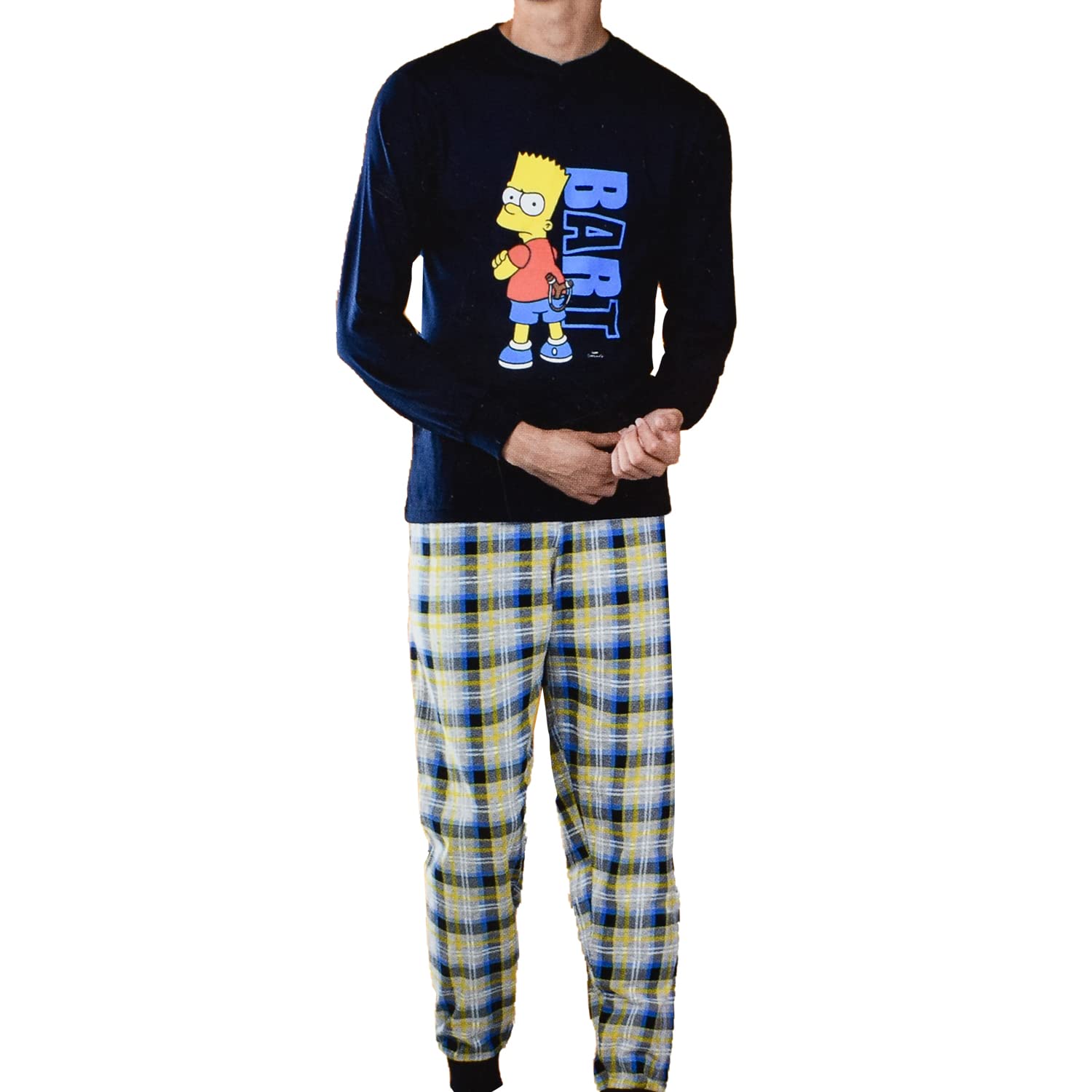 Sabor The Simpsons Bart Pigiama Lungo Ragazzo Jersey di Cotone (12 Anni, Grigio Melange)